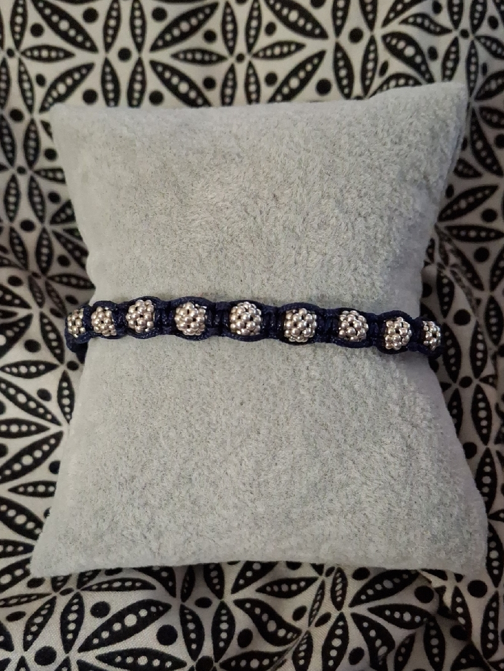 LAGOS Navy Cord Bracelet with Sterling Silver Bead Accents